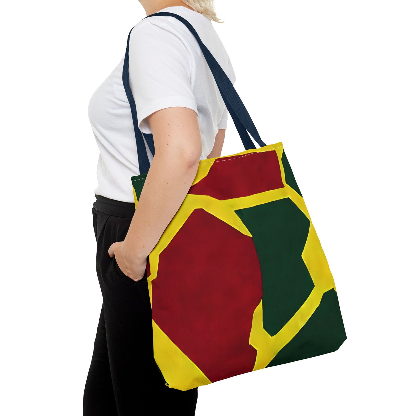 Red Yellow Tote Bag with Print