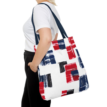 Red and Blue Tote Bag