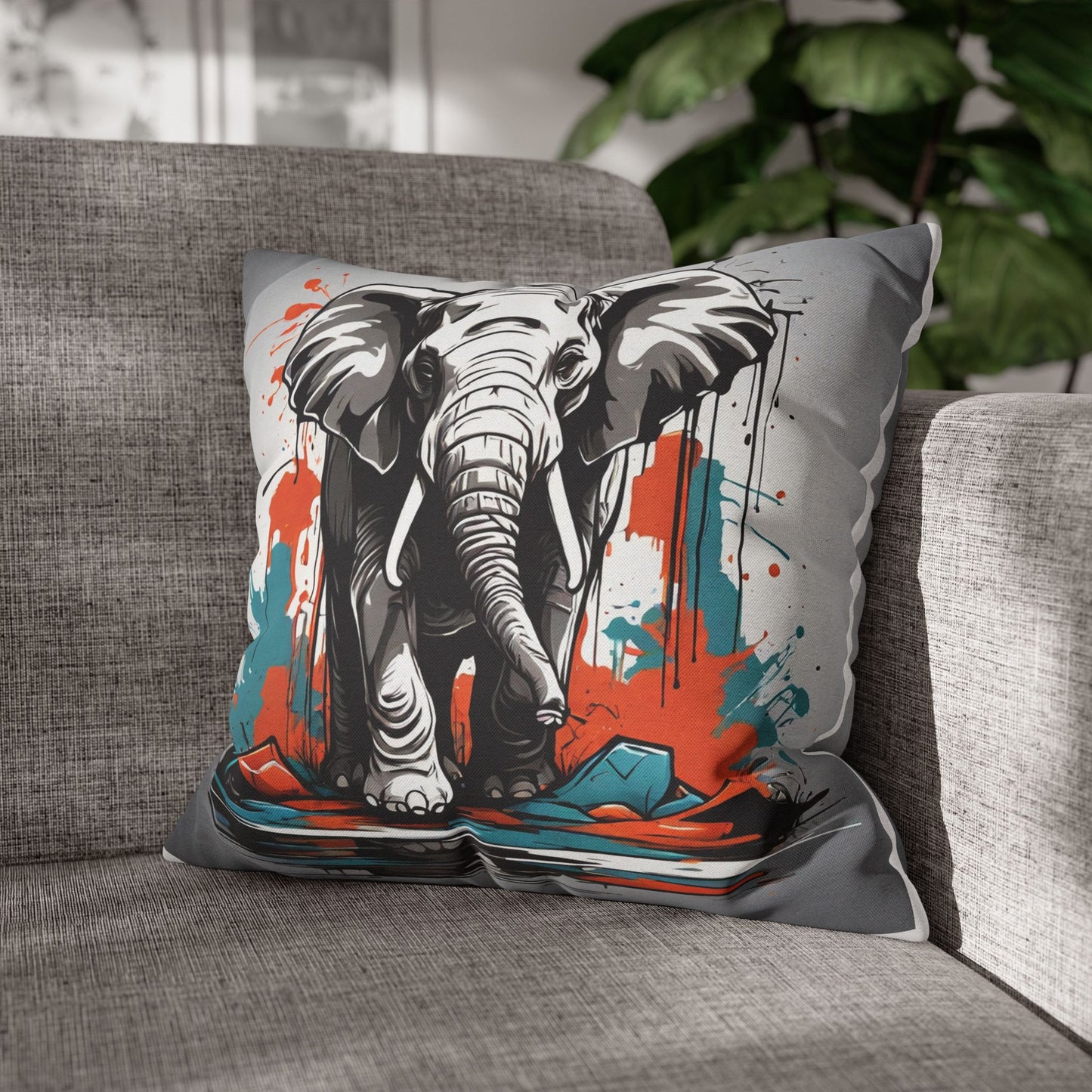 Pillowcase Elephant Design Spun Polyester