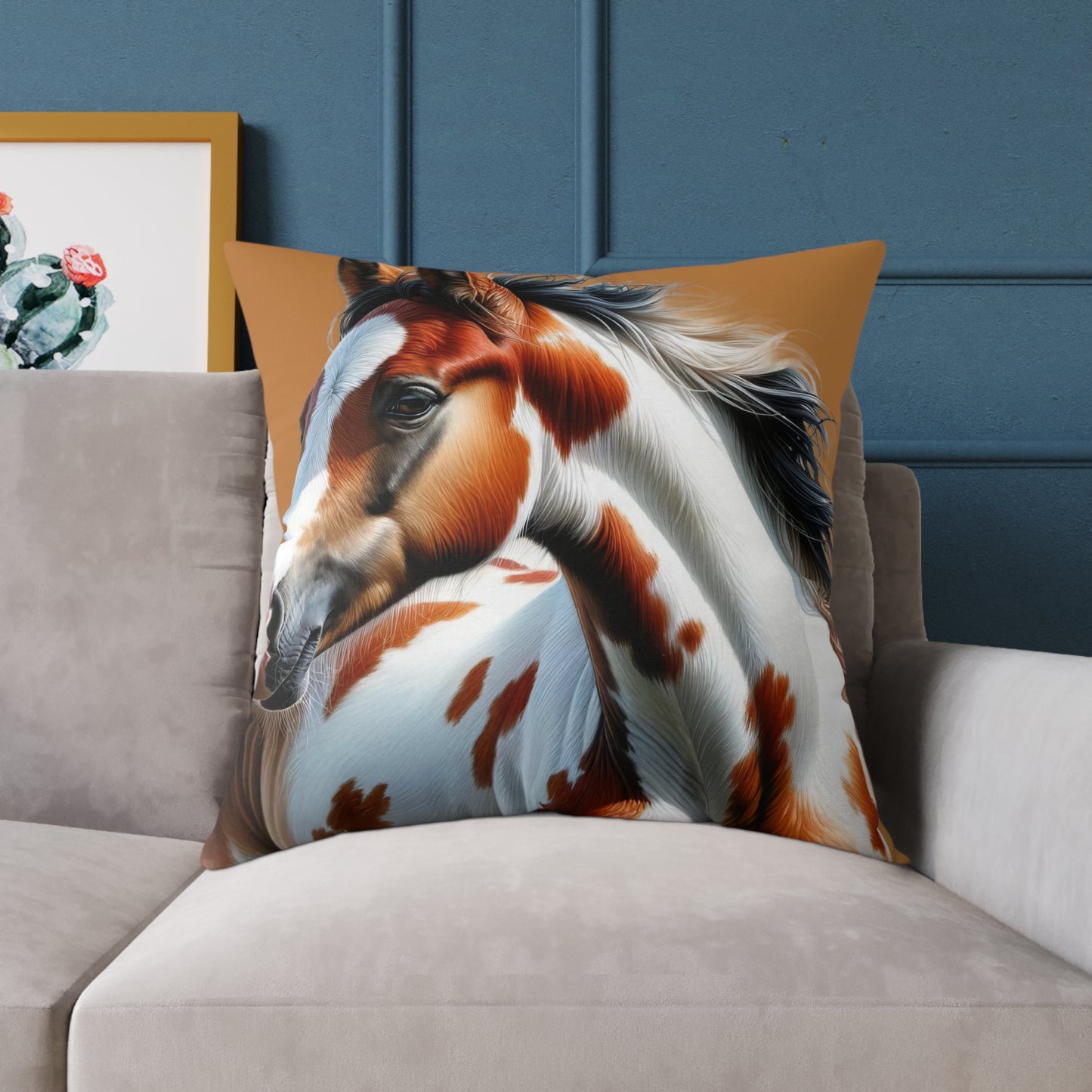 Poly Canvas Pillow - Horse Design