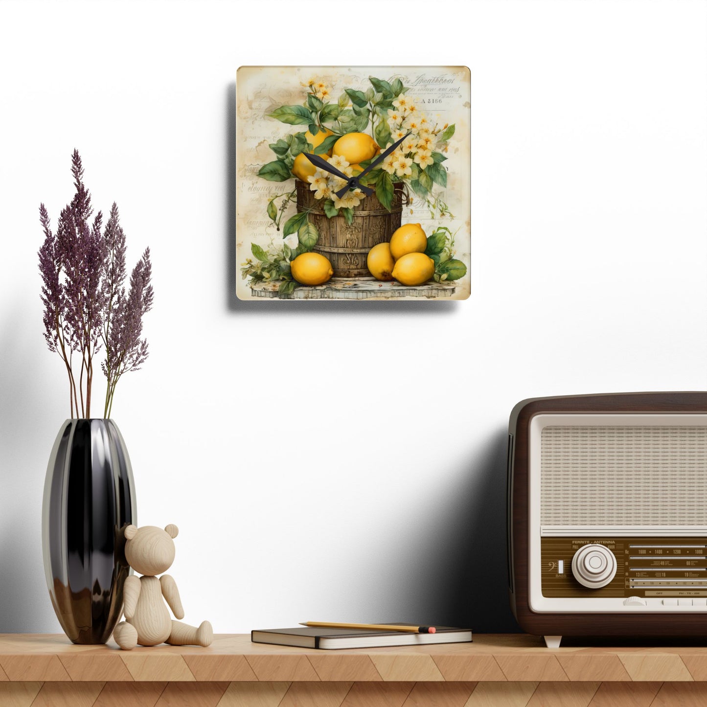 Lemon Display Acrylic Wall Clock