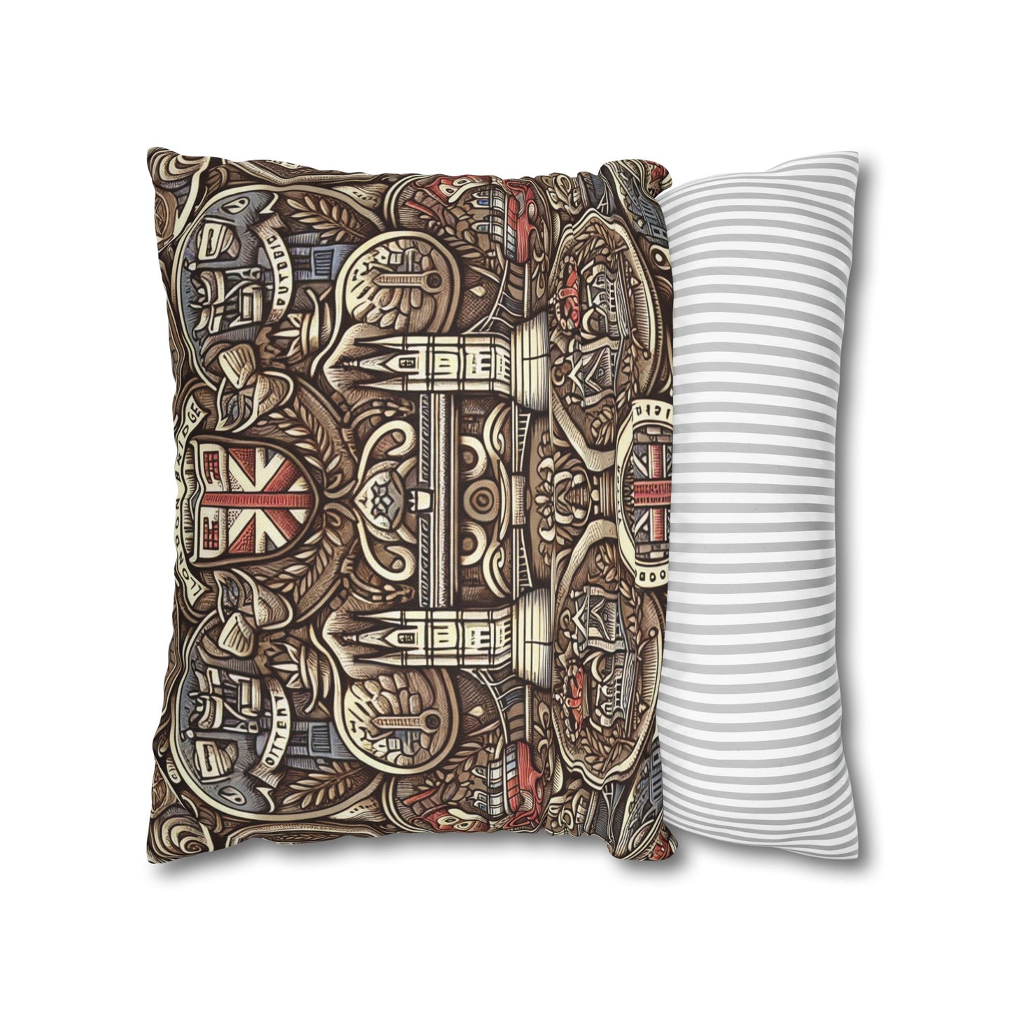 London Badge Spun Polyester Square Pillowcase