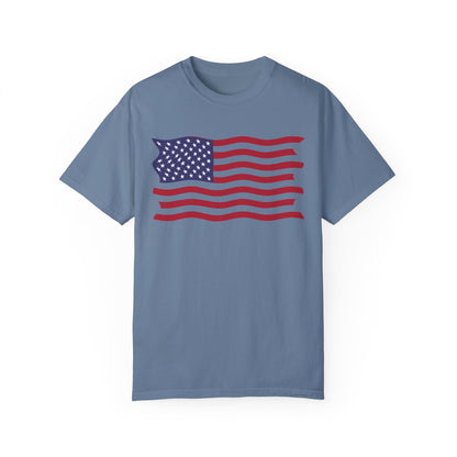 Unisex Garment-Dyed T-shirt USA FLAG