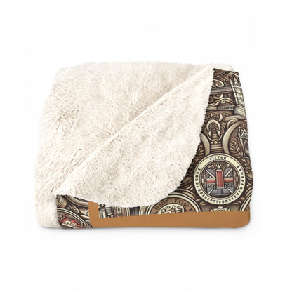 London Badge Sherpa Fleece Blanket