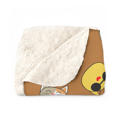 Funny Cat Sherpa Fleece Blanket