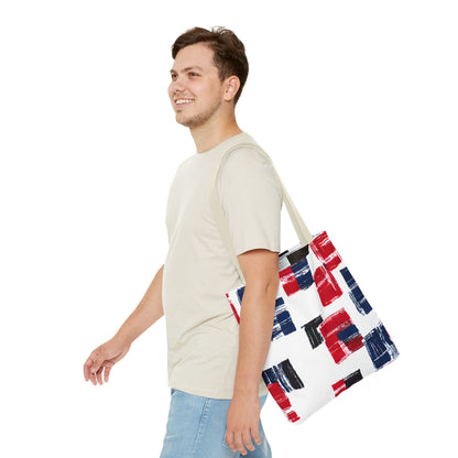 Red and Blue Tote Bag