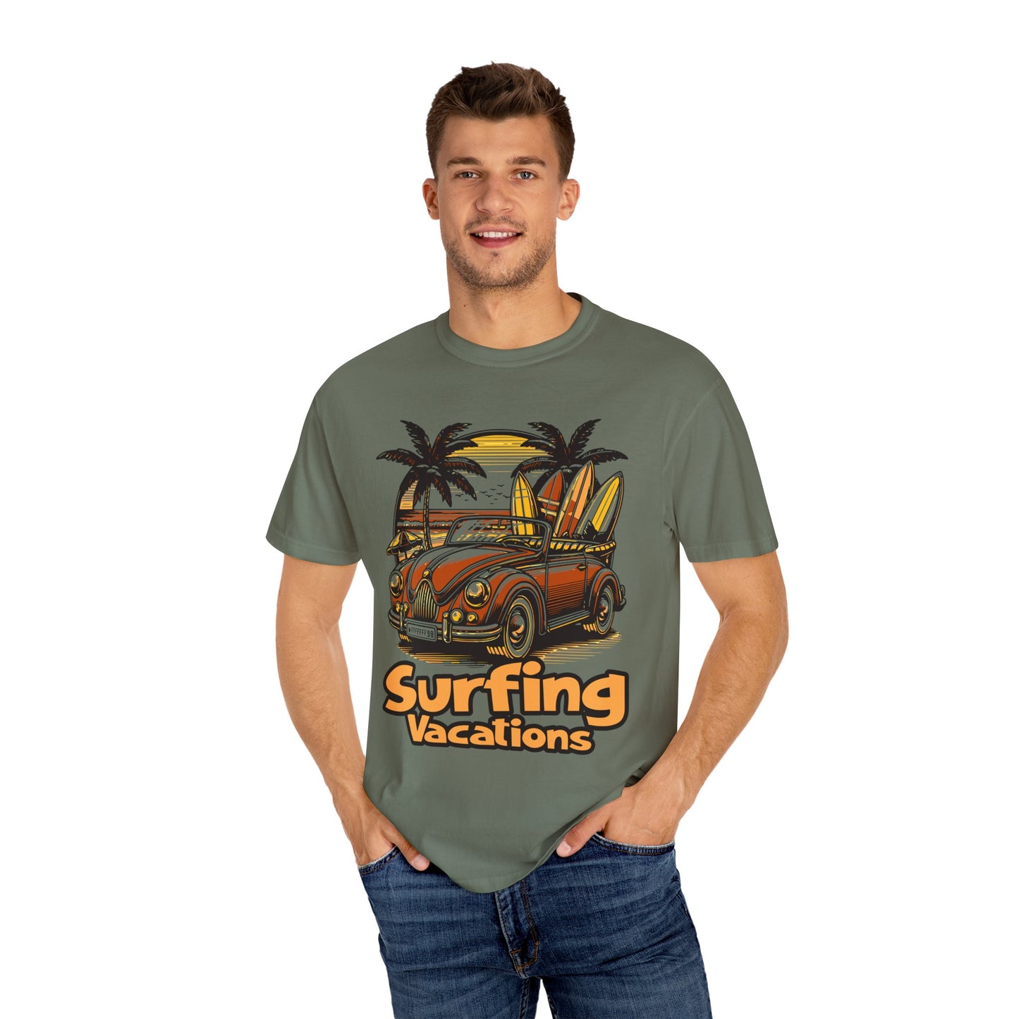 Surfing Unisex Garment-Dyed T-shirt