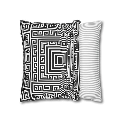 Greek Key Square Poly Canvas Pillowcase