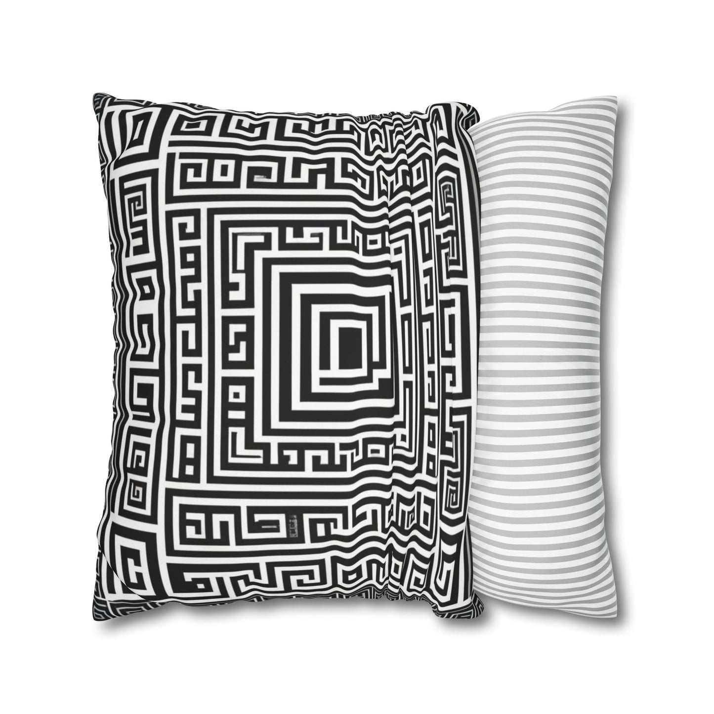 Greek Key Square Poly Canvas Pillowcase