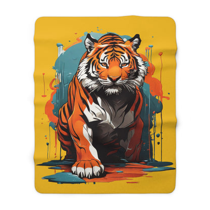 Tiger Sherpa Fleece Blanket