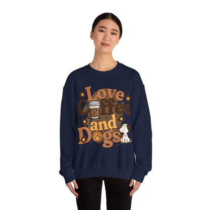 Unisex Heavy Blend™ Crewneck Sweatshirt Love Coffee and Dogs