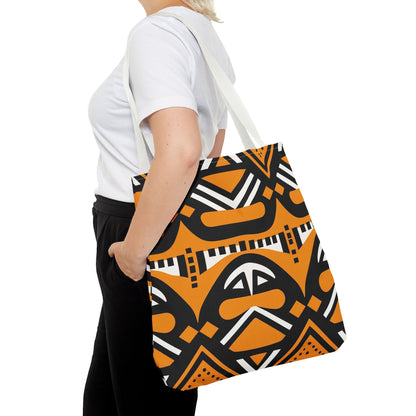 Tribal Tote Bag - Orange and Black Design