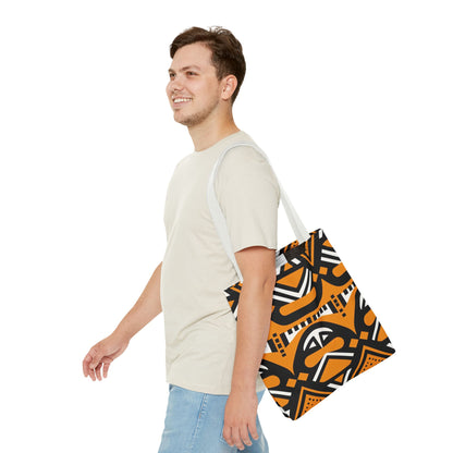 Tribal Tote Bag - Orange and Black Design