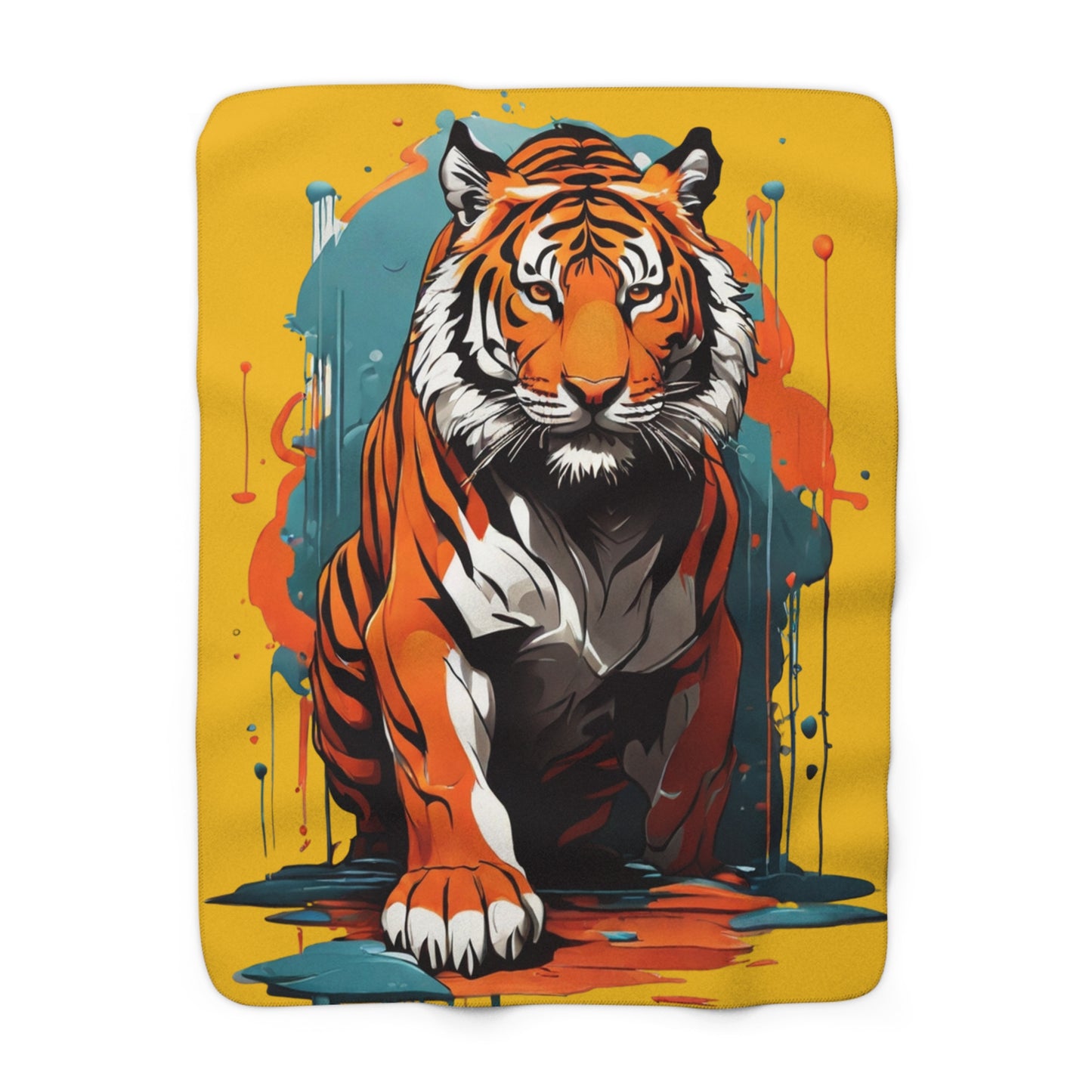 Tiger Sherpa Fleece Blanket