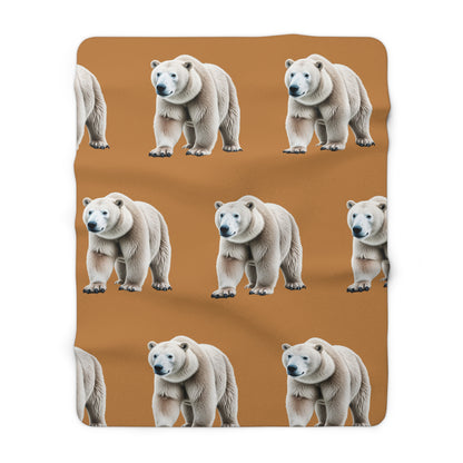 Sherpa Fleece Blanket - White Polar Bear Design