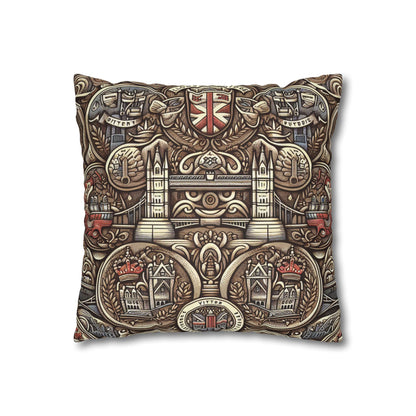 London Badge Spun Polyester Square Pillowcase