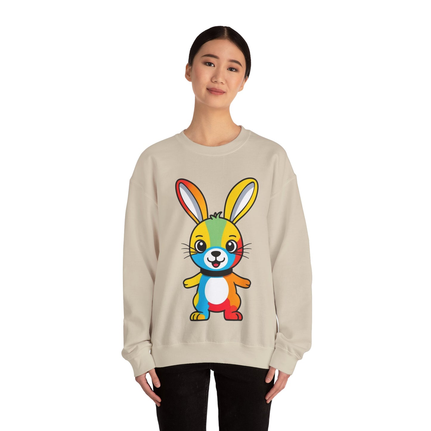 Multicoloured Bunny Unisex Heavy Blend™ Crewneck Sweatshirt