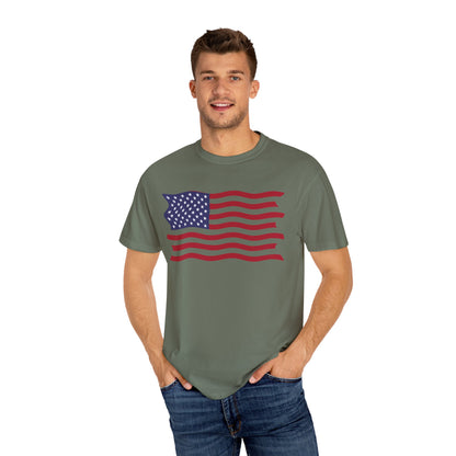 Unisex Garment-Dyed T-shirt USA FLAG