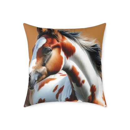 Poly Canvas Pillow - Horse Design