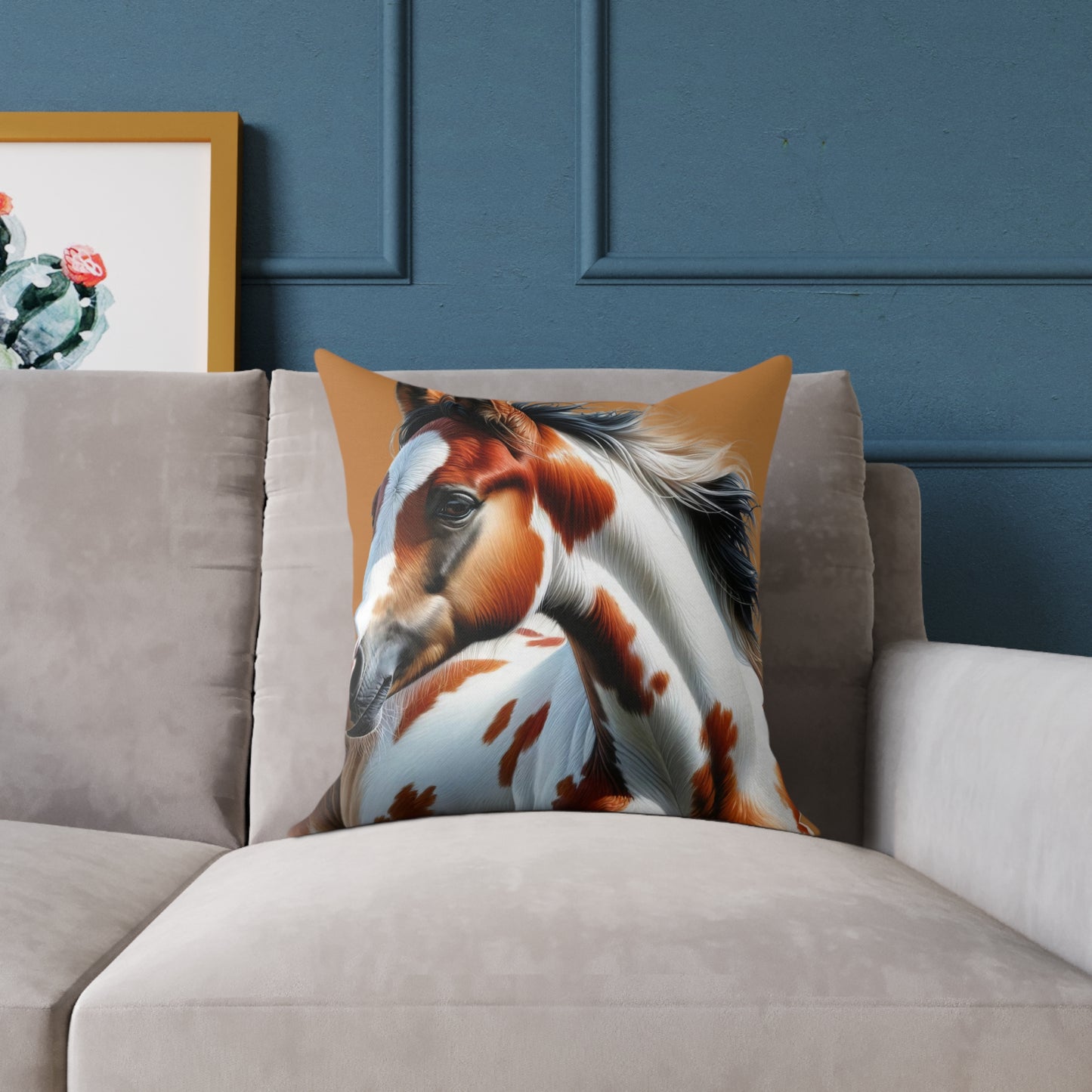 Poly Canvas Pillow - Horse Design