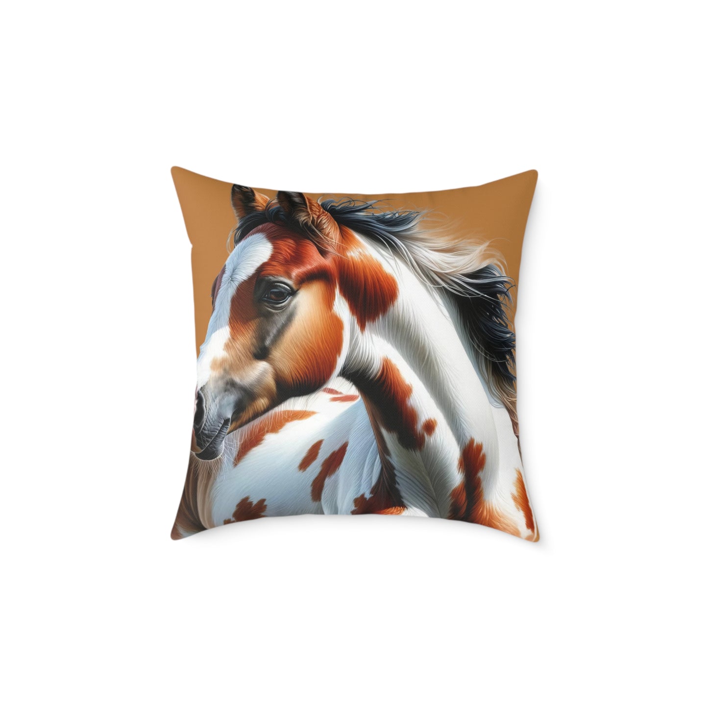 Poly Canvas Pillow - Horse Design