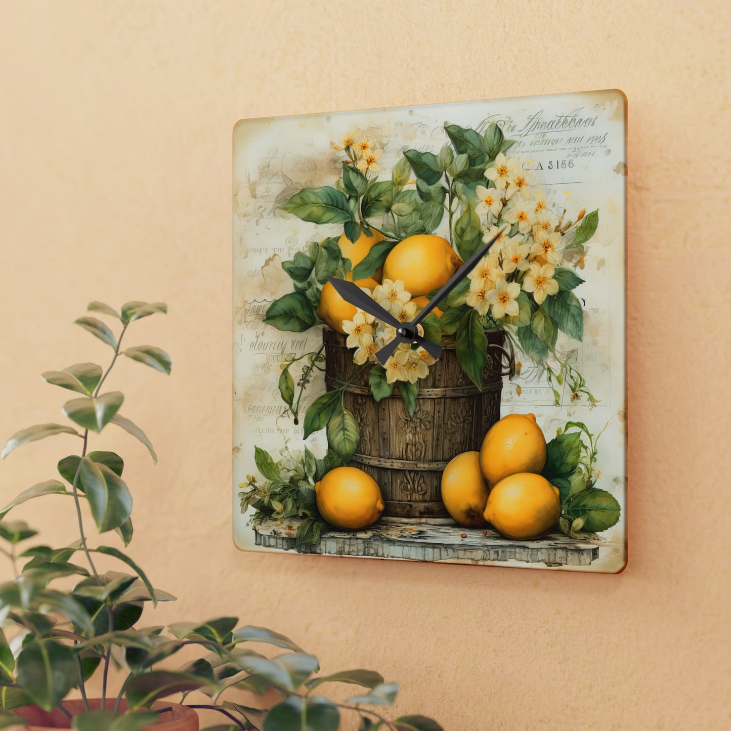 Lemon Display Acrylic Wall Clock