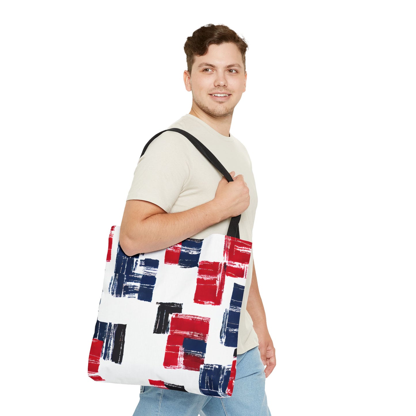 Red and Blue Tote Bag