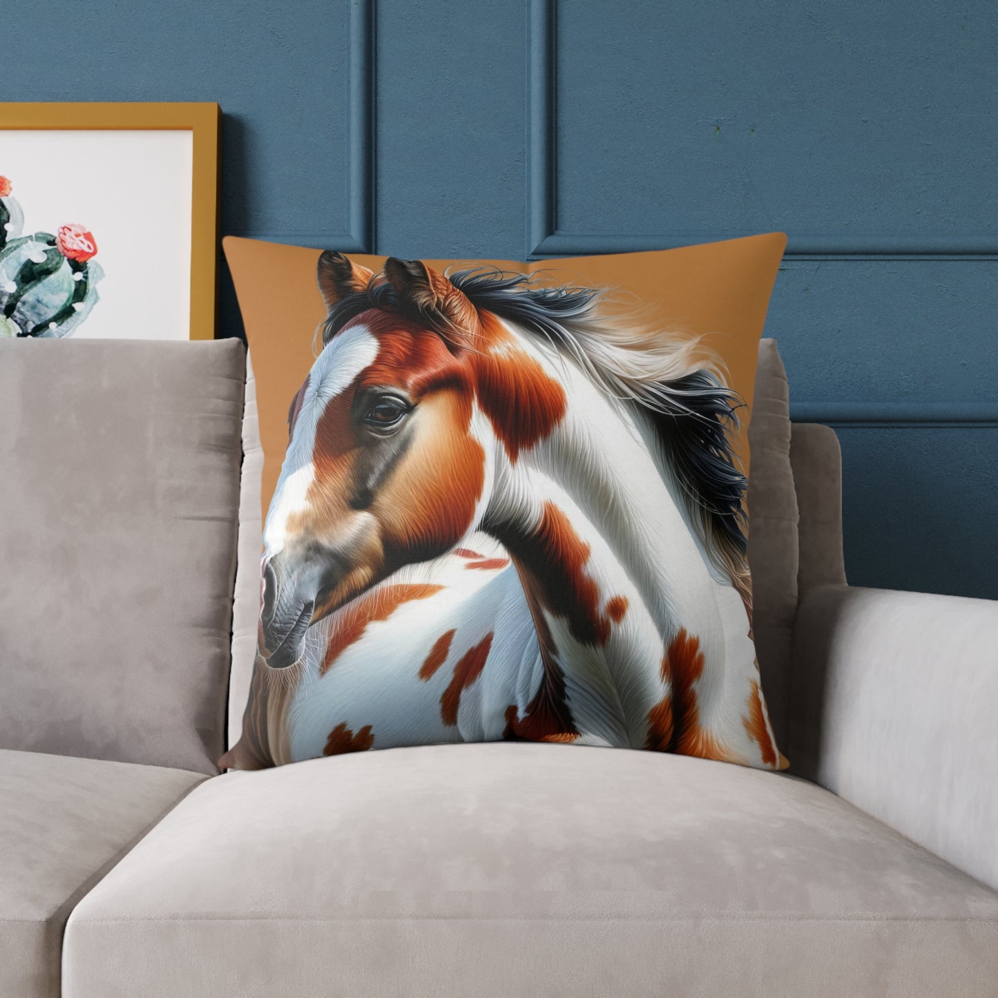 Poly Canvas Pillow - Horse Design