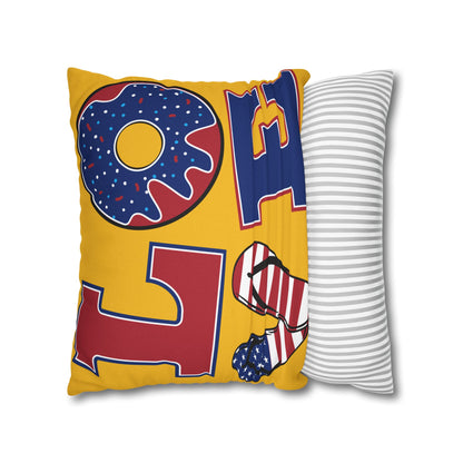 Love for USA Spun Polyester Square Pillowcase