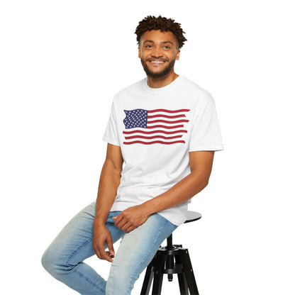 Unisex Garment-Dyed T-shirt USA FLAG