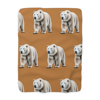 Sherpa Fleece Blanket - White Polar Bear Design