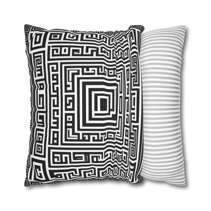 Greek Key Square Poly Canvas Pillowcase