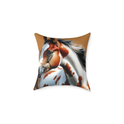 Poly Canvas Pillow - Horse Design