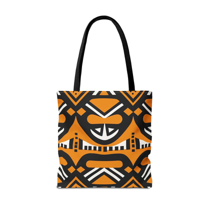 Tribal Tote Bag - Orange and Black Design