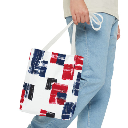 Red and Blue Tote Bag