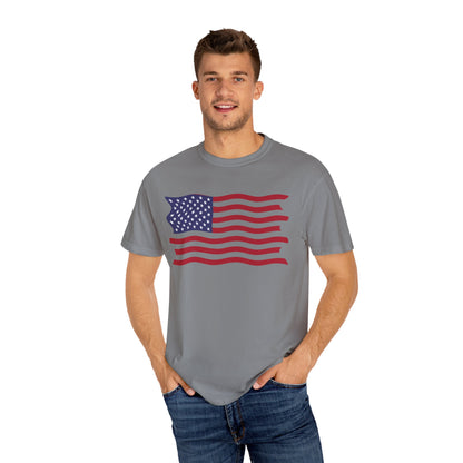 Unisex Garment-Dyed T-shirt USA FLAG