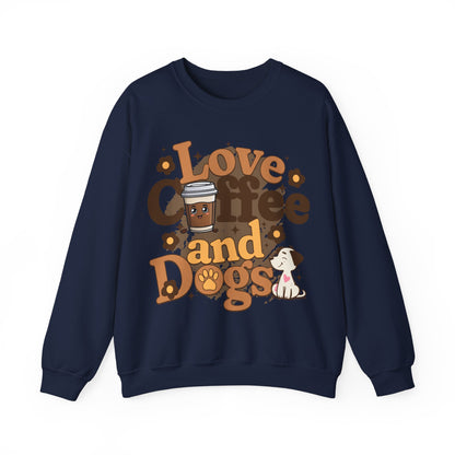 Unisex Heavy Blend™ Crewneck Sweatshirt Love Coffee and Dogs