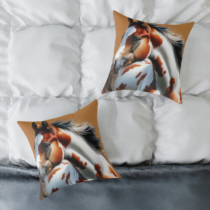 Poly Canvas Pillow - Horse Design