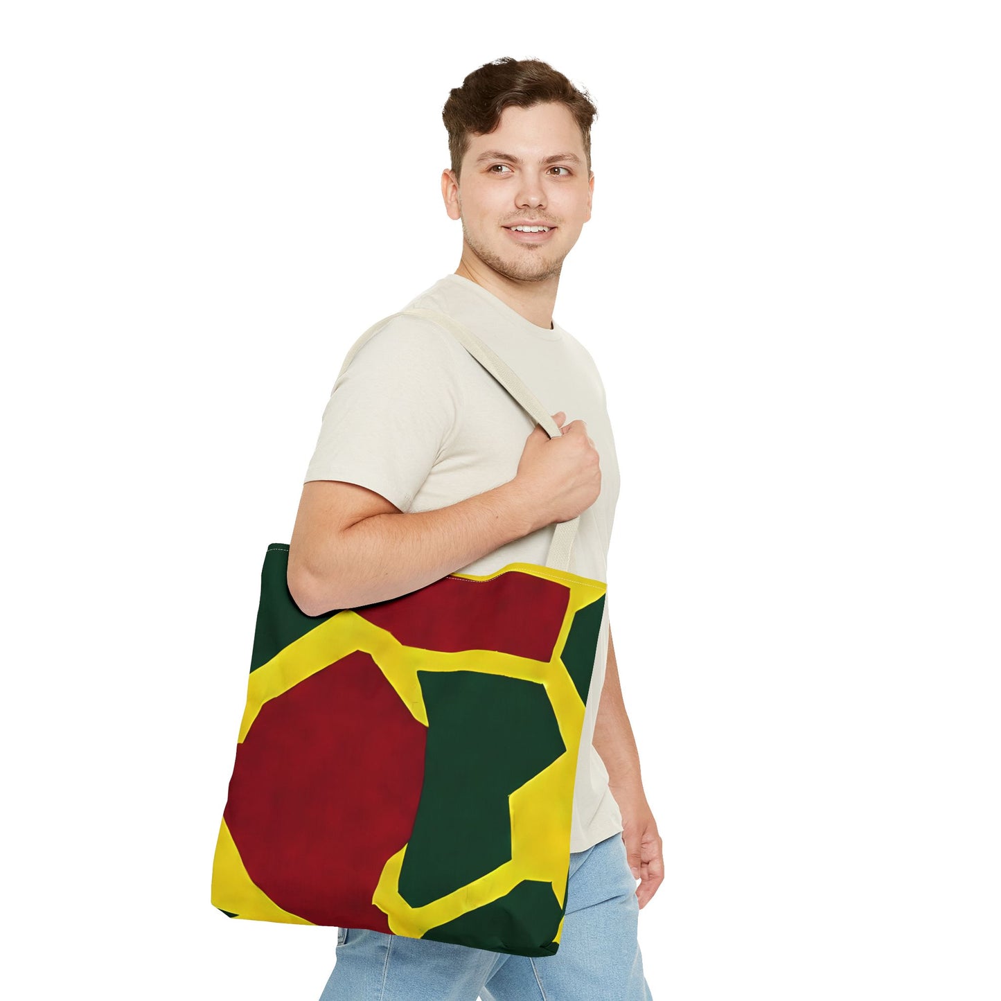 Red Yellow Tote Bag with Print