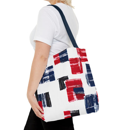 Red and Blue Tote Bag