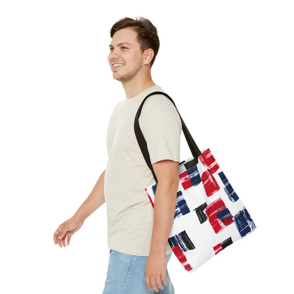 Red and Blue Tote Bag