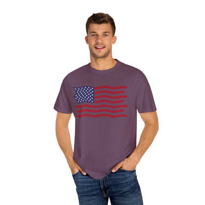 Unisex Garment-Dyed T-shirt USA FLAG