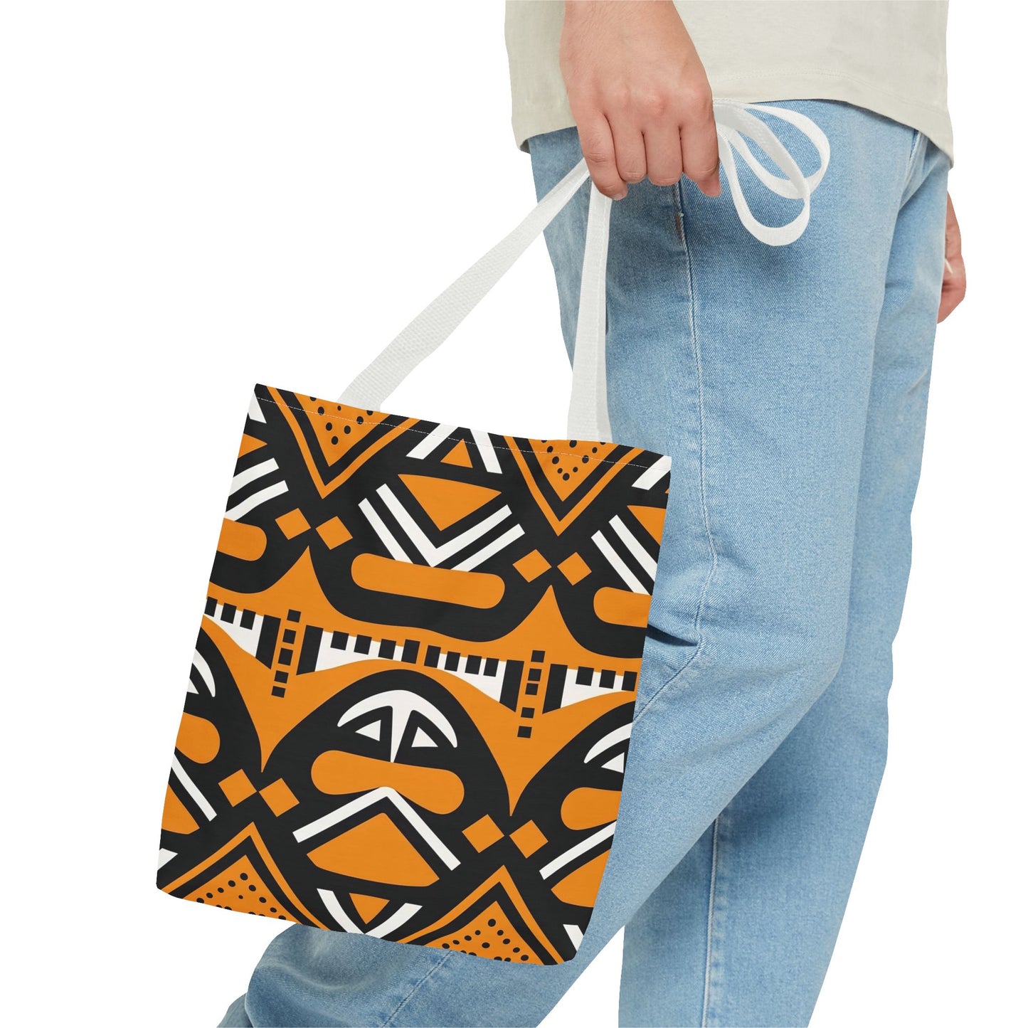 Tote Bag - Tribal Black & Orange Print