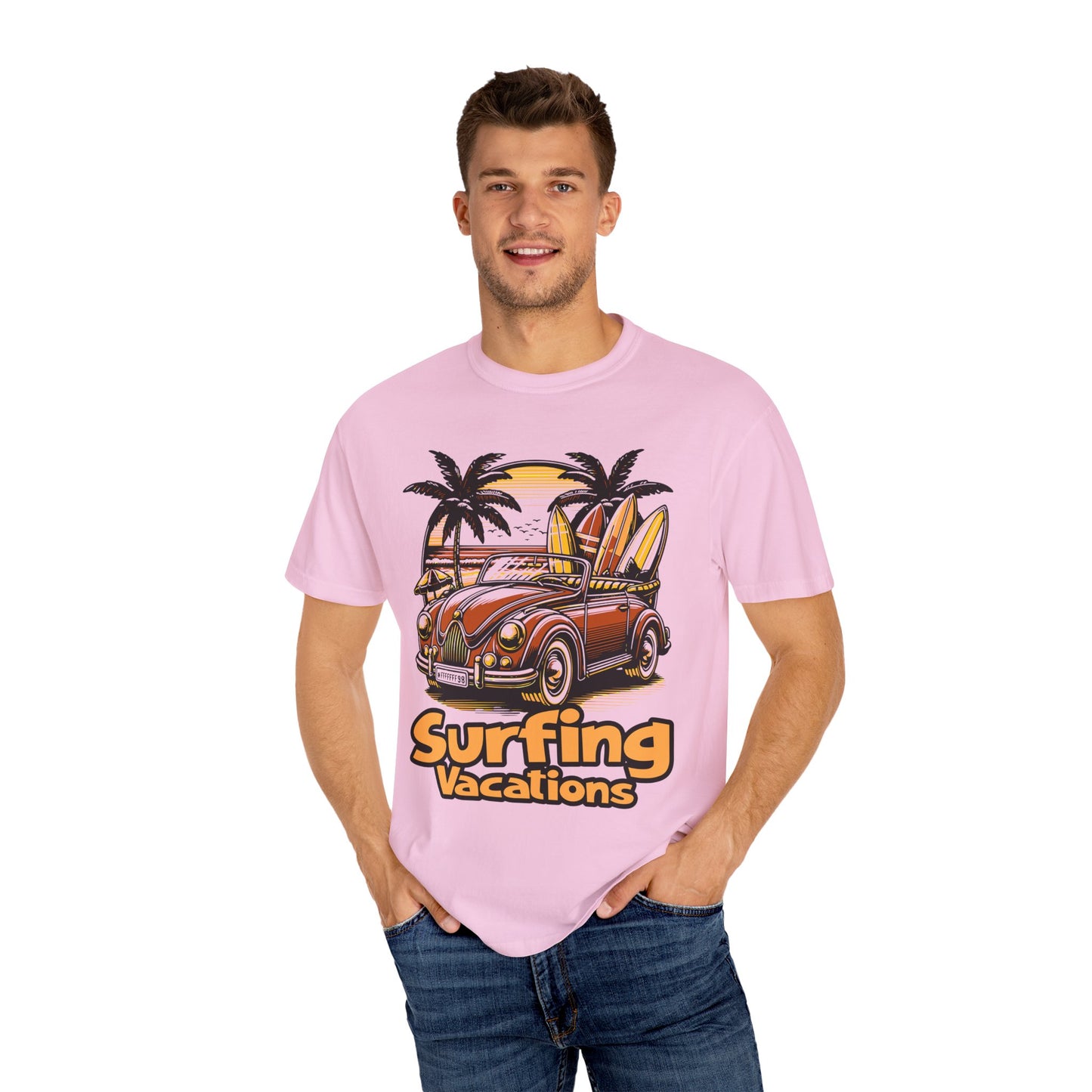 Surfing Unisex Garment-Dyed T-shirt