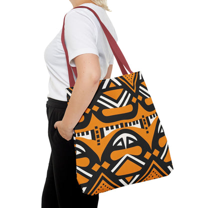 Tote Bag - Tribal Black & Orange Print