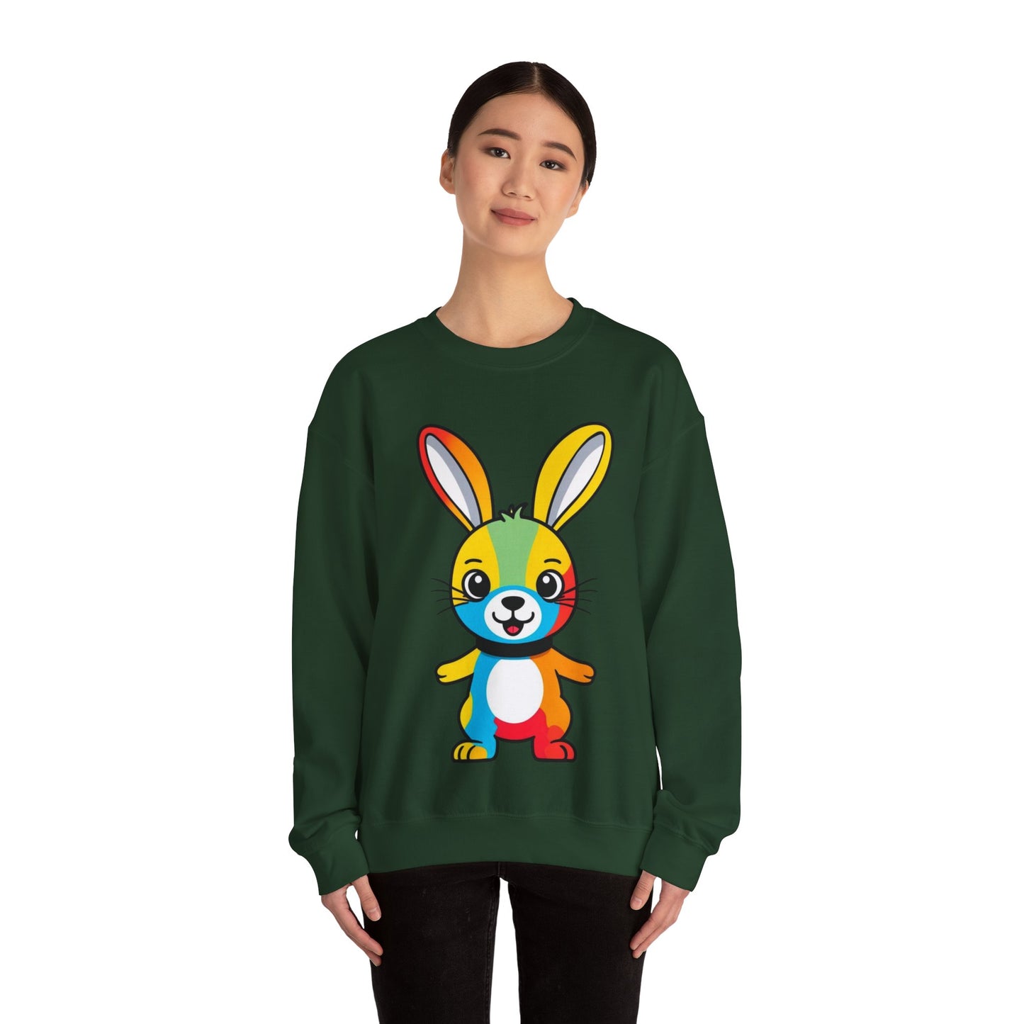 Multicoloured Bunny Unisex Heavy Blend™ Crewneck Sweatshirt