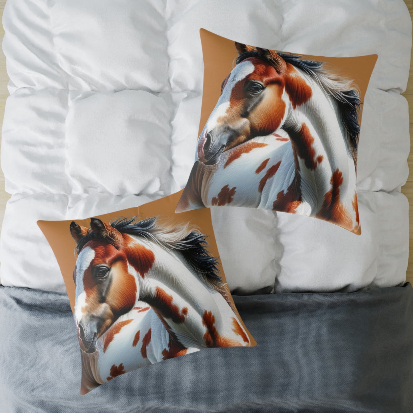 Poly Canvas Pillow - Horse Design