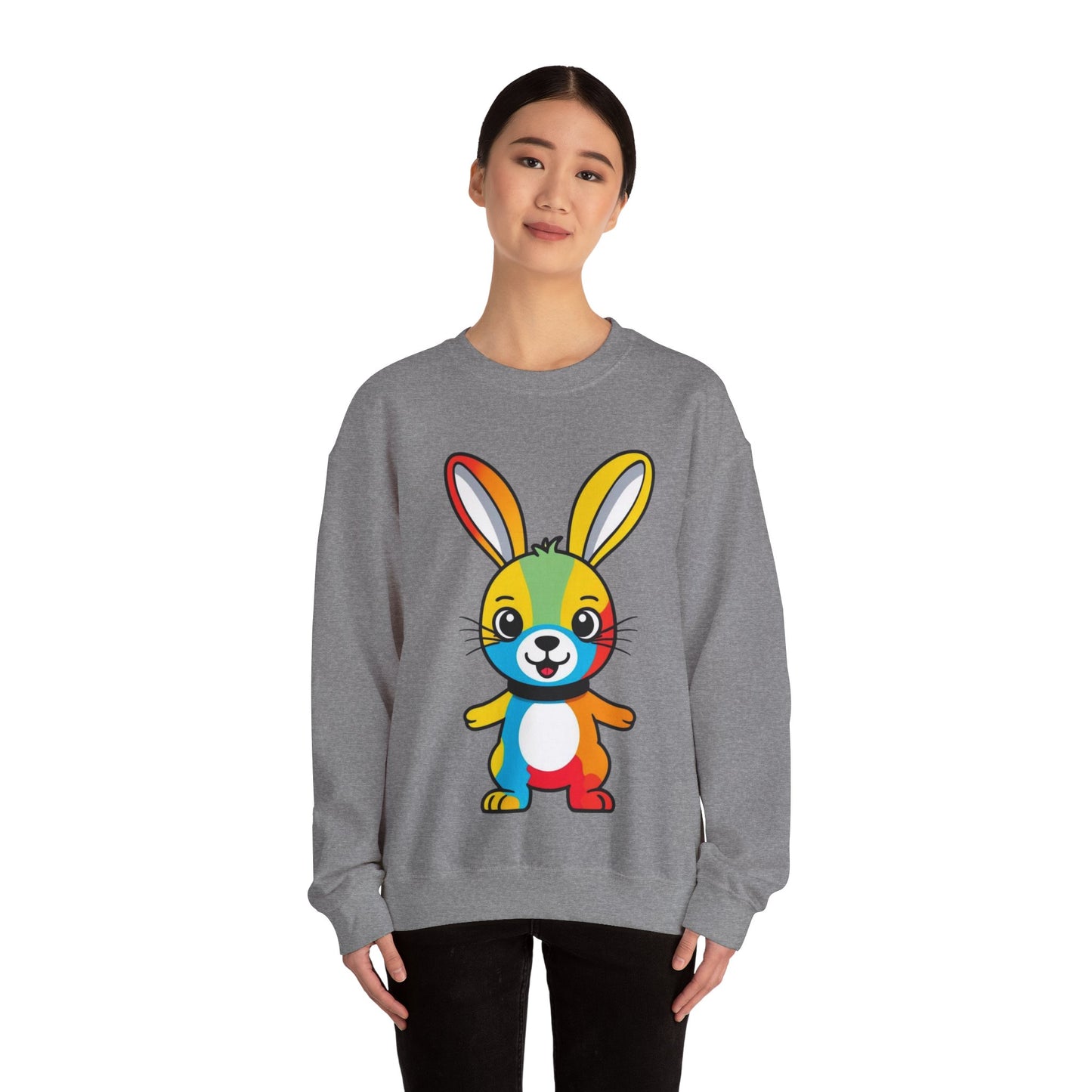 Multicoloured Bunny Unisex Heavy Blend™ Crewneck Sweatshirt