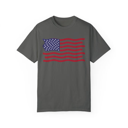 Unisex Garment-Dyed T-shirt USA FLAG