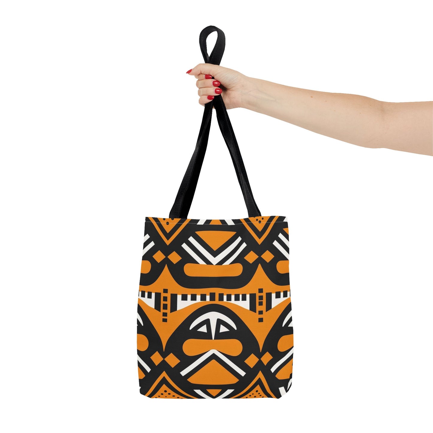 Tribal Tote Bag - Orange and Black Design